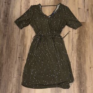 Apt. 9 Dark Green Midi Dress with Tie Waist